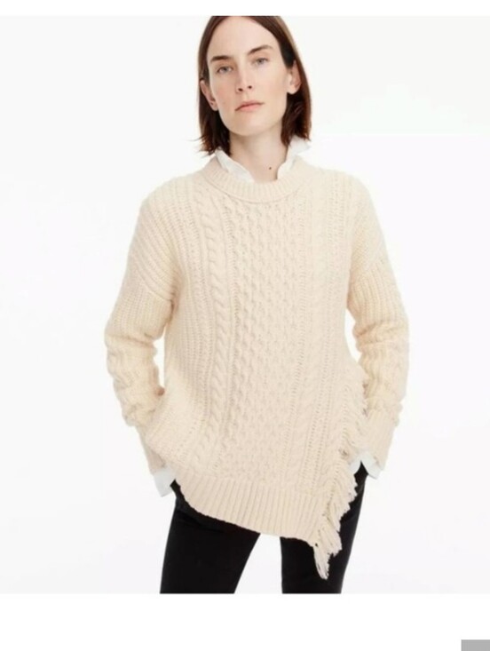 J. Crew Sweaters - J. Crew Cable Knit Sweater with Fringe